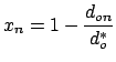 $\displaystyle x_n = 1 - \frac{d_{on}}{d_o^*}$