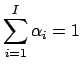 $\displaystyle \sum_{i=1}^I \alpha_i = 1$